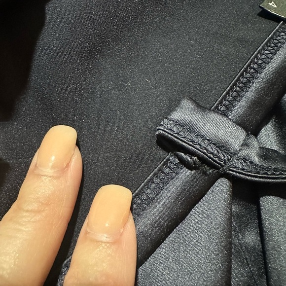 La Perla Deep Navy Satin Lace Chemise Slip Dress Size 4 - Picture 8 of 8